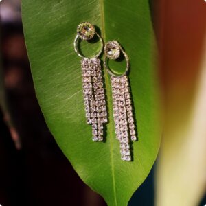 Dazzling Silver Crystal Tassel Earrings